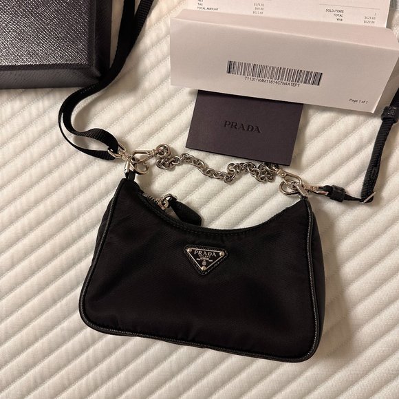 Prada Mini Tessuto Mini Chain Crossbody Bag - Picture 1 of 8